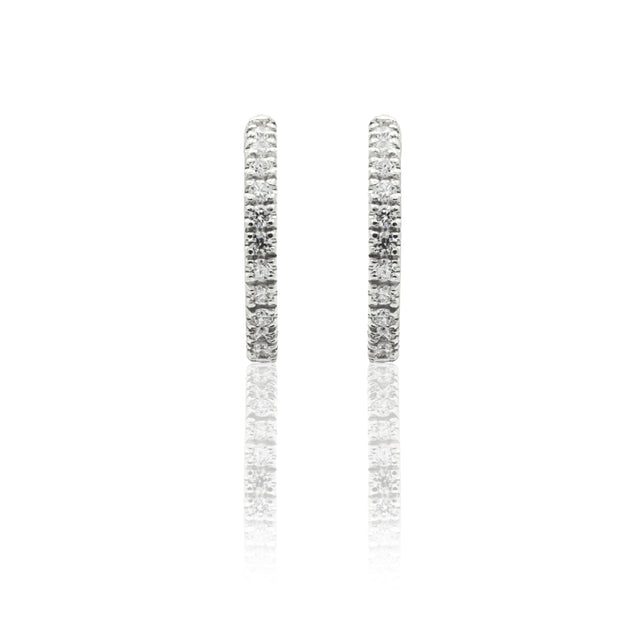 Orecchini Cerchi con Diamanti Bianchi 0.58kt in Oro Bianco-Orecchini-GRANARELLI-Gioielleria Granarelli