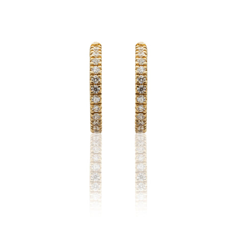 Orecchini Cerchi con Diamanti Bianchi 0.58kt in Oro Giallo-Orecchini-GRANARELLI-Gioielleria Granarelli