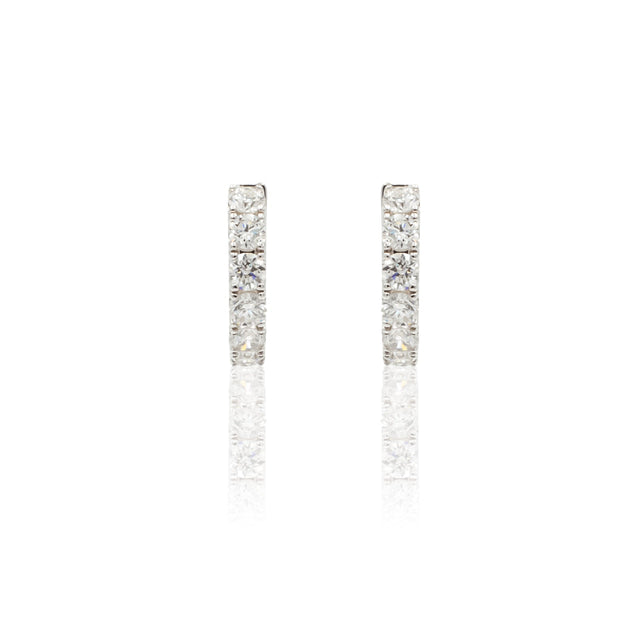 Orecchini Cerchi con Diamanti Bianchi 1.14kt in Oro Bianco-Orecchini-GRANARELLI-Gioielleria Granarelli