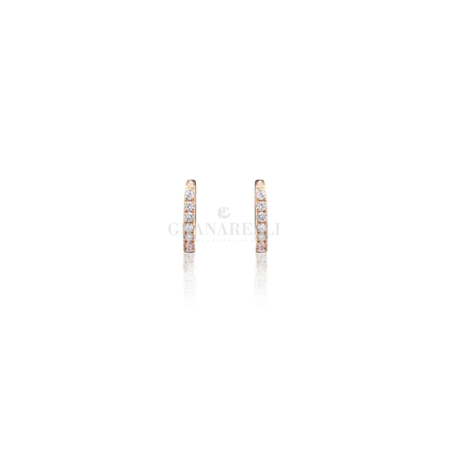 Orecchini Cerchi con Diamanti in Oro Rosa-Orecchini-CRIVELLI- [SKU] -Gioielleria Granarelli