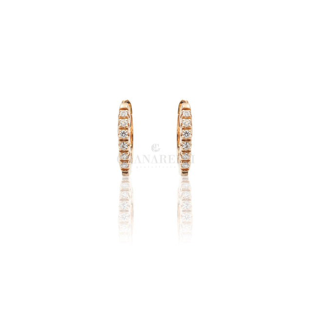 Orecchini Orecchini Cerchi con Diamanti in Oro Rosa CRIVELLI