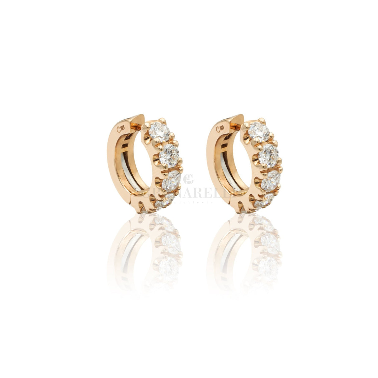 Orecchini Orecchini Cerchi con Diamanti in Oro Rosa CRIVELLI