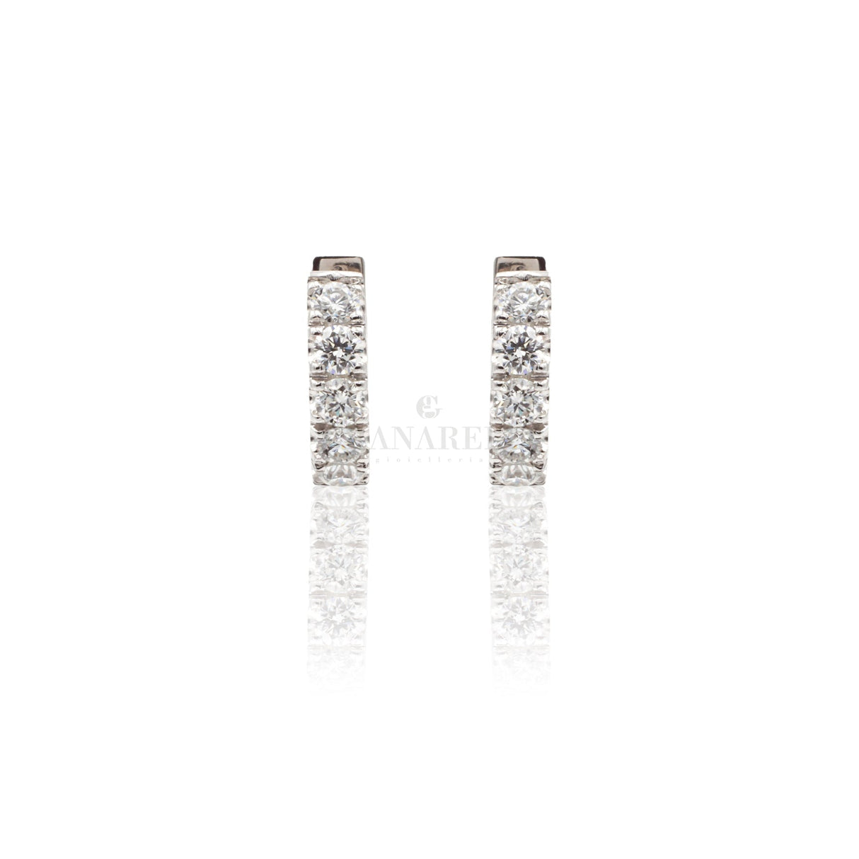 Orecchini Cerchi di Diamanti in Oro Bianco-Orecchini-CRIVELLI-Gioielleria Granarelli