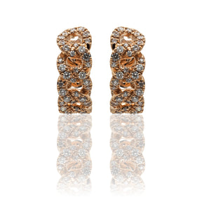 Orecchini Cerchi groumette di Diamanti In Oro Rosa-Orecchini-CRIVELLI-Gioielleria Granarelli