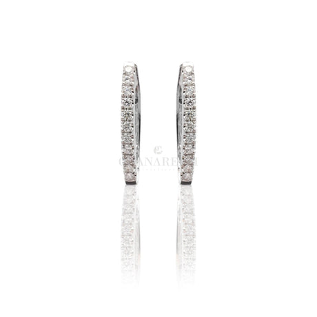 Orecchini Cerchi in Oro Bianco con Diamanti-Orecchini-CRIVELLI- [SKU] -Gioielleria Granarelli