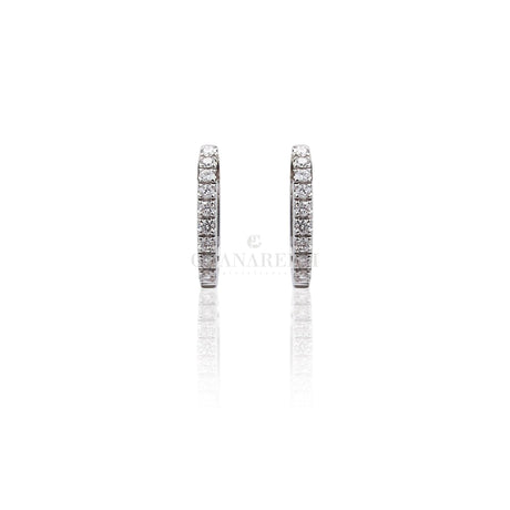 Orecchini Cerchi in Oro Bianco con Diamanti-Orecchini-CRIVELLI- [SKU] -Gioielleria Granarelli
