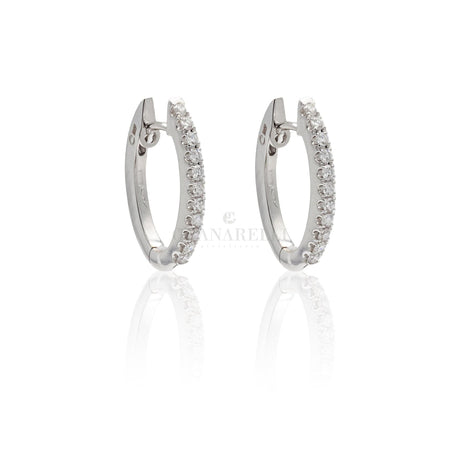 Orecchini Ovali Diamanti Bianchi 0.54t in Oro Bianco-Orecchini-GRANARELLI-Gioielleria Granarelli