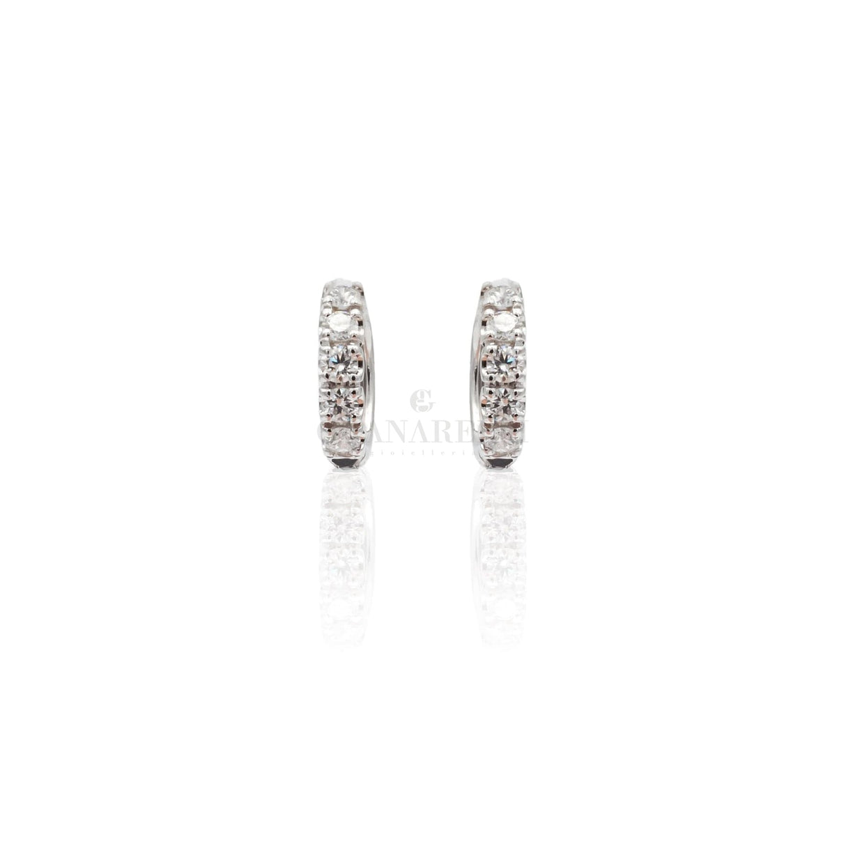 Orecchini Cerchi in Oro Bianco con Diamanti-Orecchini-CRIVELLI- [SKU] -Gioielleria Granarelli