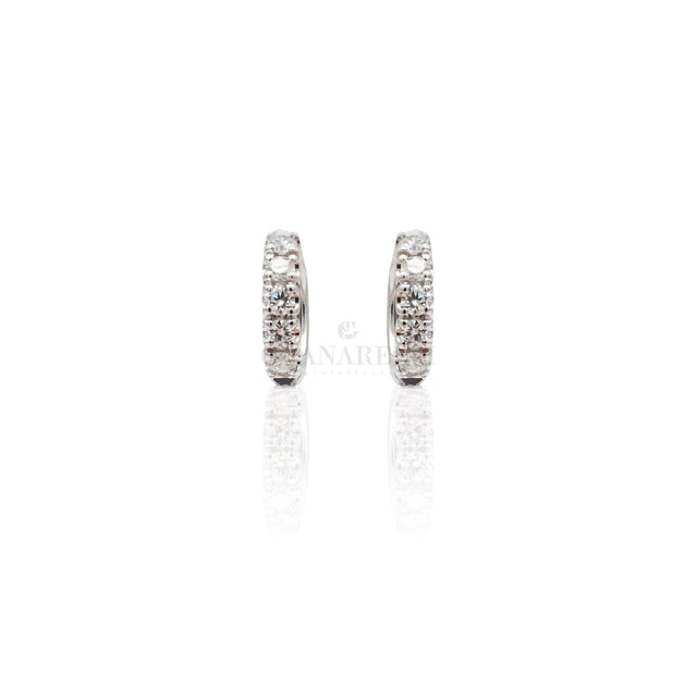 Orecchini Cerchi in Oro Bianco con Diamanti-Orecchini-CRIVELLI- [SKU] -Gioielleria Granarelli