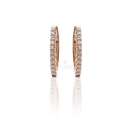 Orecchini Cerchi in Oro Rosa con Diamanti-Orecchini-CRIVELLI- [SKU] -Gioielleria Granarelli