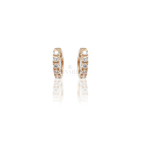 Orecchini Cerchi in Oro Rosa con Diamanti-Orecchini-CRIVELLI- [SKU] -Gioielleria Granarelli