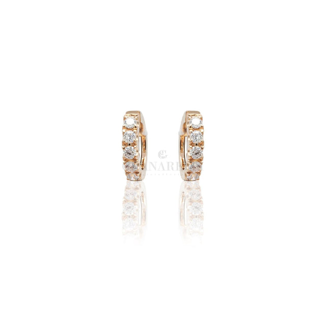 Orecchini Cerchi in Oro Rosa con Diamanti-Orecchini-CRIVELLI- [SKU] -Gioielleria Granarelli