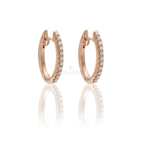 Orecchini Cerchi in Oro Rosa con Diamanti-Orecchini-CRIVELLI- [SKU] -Gioielleria Granarelli