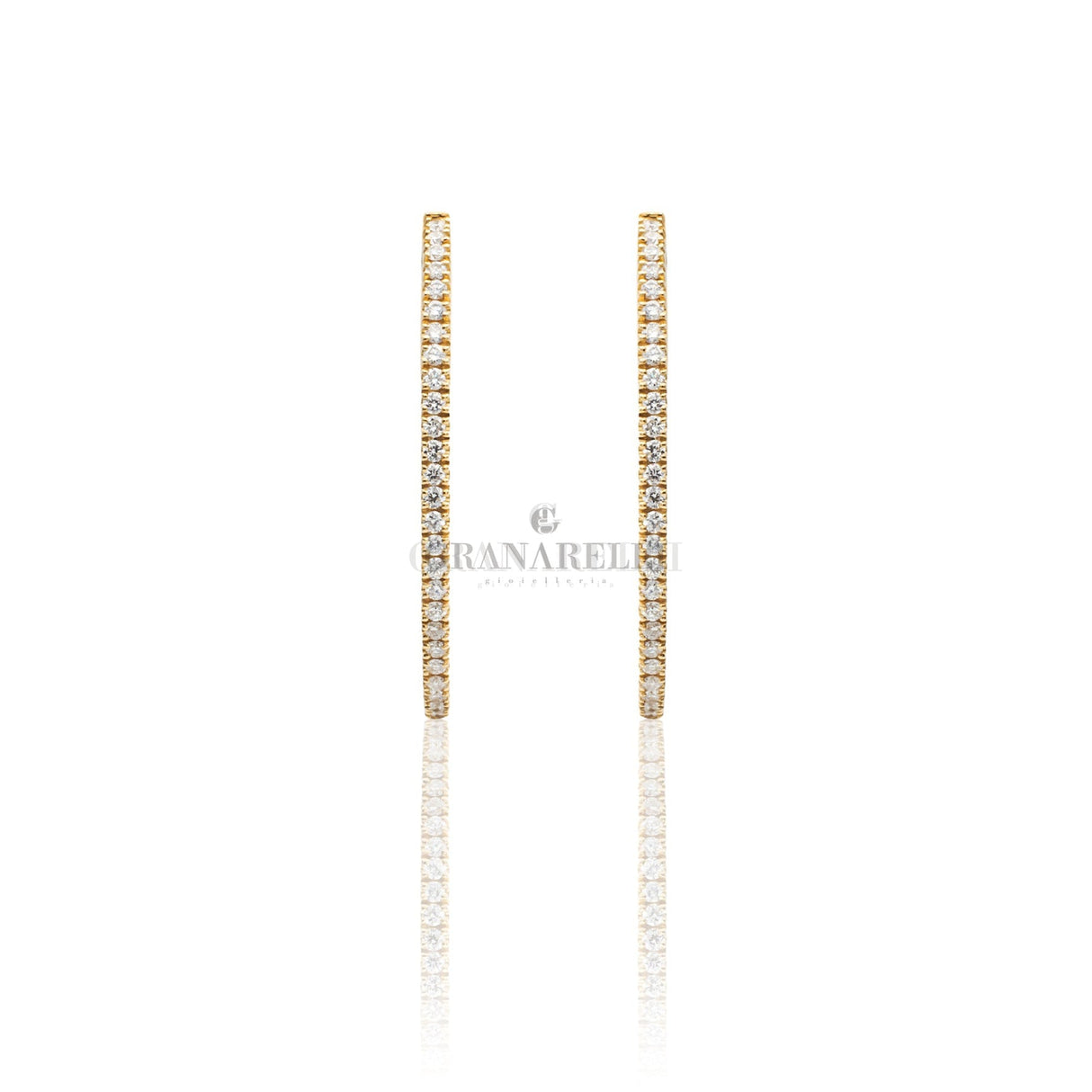 Orecchini Cerchio Diamanti in Oro Rosa