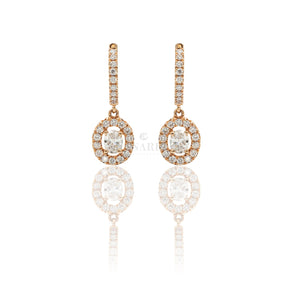 Orecchini Cerchio Pendente Diamanti in Oro Rosa-Orecchini-CRIVELLI-Gioielleria Granarelli