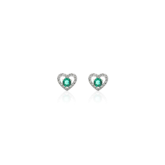 Orecchini Cuore Smeraldo-Orecchini-CRIVELLI- [SKU] -Gioielleria Granarelli