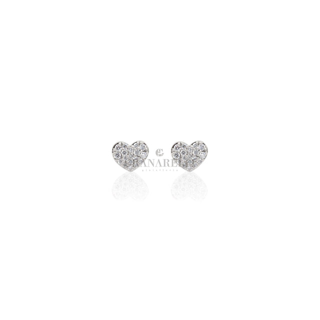 Orecchini Cuore pavé Diamanti in oro bianco-Orecchini-CRIVELLI-Gioielleria Granarelli