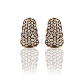 Orecchini Diamanti brown Pavè in Oro Rosa-CRIVELLI-117-or139-BW-Gioielleria Granarelli
