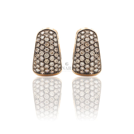 Orecchini Diamanti brown Pavè in Oro Rosa-CRIVELLI-117-or139-BW-Gioielleria Granarelli