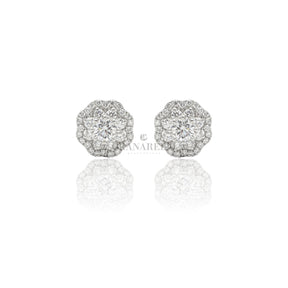 Orecchini Fiore di Diamanti in Oro Bianco-Orecchini-CRIVELLI-Gioielleria Granarelli