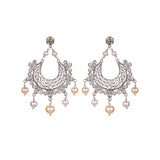 Orecchini Mezza Luna con Perle Rosa-Orecchini-YVONE CHRISTA- [SKU] -Gioielleria Granarelli