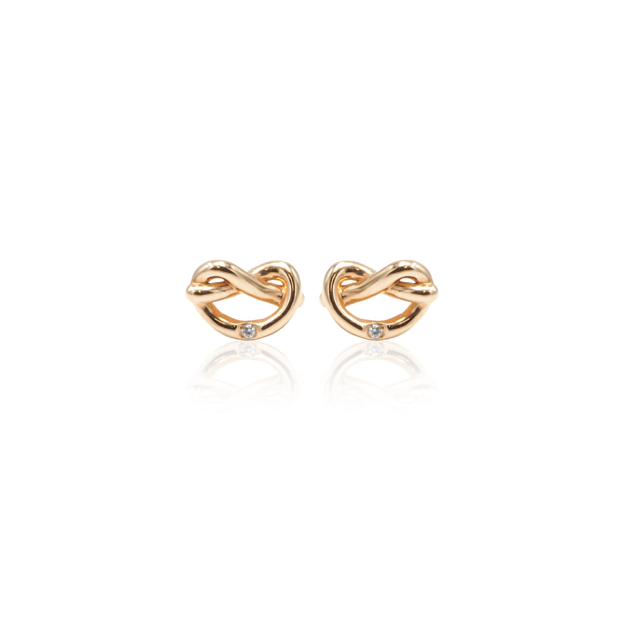 Orecchini Nodo Cuore Diamanti in Oro Rosa-Orecchini-CRIVELLI-Gioielleria Granarelli