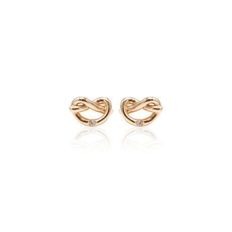 Orecchini Nodo Cuore Diamanti in Oro Rosa-Orecchini-CRIVELLI-Gioielleria Granarelli