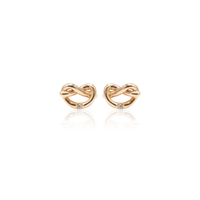 Orecchini Nodo Cuore Diamanti in Oro Rosa-Orecchini-CRIVELLI-Gioielleria Granarelli