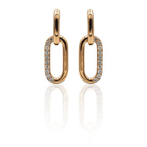 Orecchini Pendenti Ovale di Diamanti In Oro Rosa-Orecchini-CRIVELLI-Gioielleria Granarelli