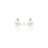 Orecchini Perla con diamante Ø 7-7.5 mm AKOYA-Orecchini-GRANARELLI-Gioielleria Granarelli