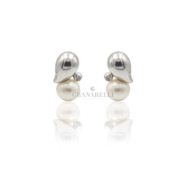 Orecchini Perla con diamante fantasia AKOYA-Orecchini-GRANARELLI-Gioielleria Granarelli