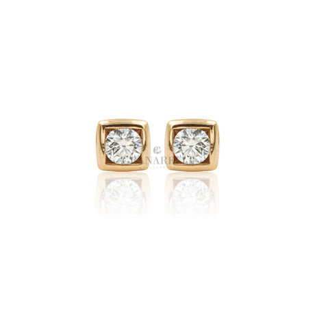 Orecchini Punto luce Diamanti con castone quadrato in Oro Rosa-Orecchini-CRIVELLI-Gioielleria Granarelli
