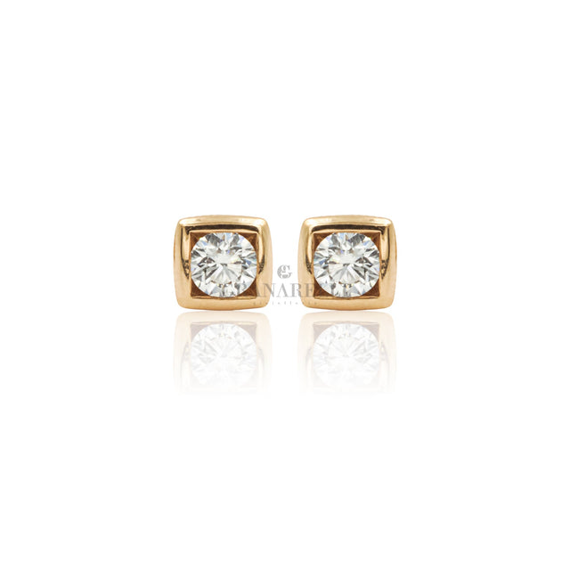 Orecchini Punto luce Diamanti con castone quadrato in Oro Rosa-Orecchini-CRIVELLI-Gioielleria Granarelli