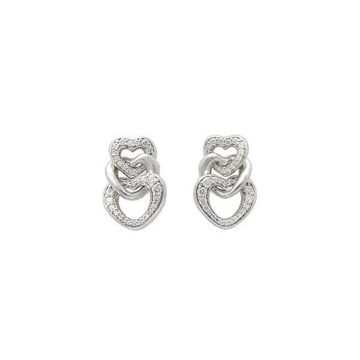 Orecchini Recarlo Cuori in Oro Bianco e Diamanti-Orecchini-RECARLO- [SKU] -Gioielleria Granarelli