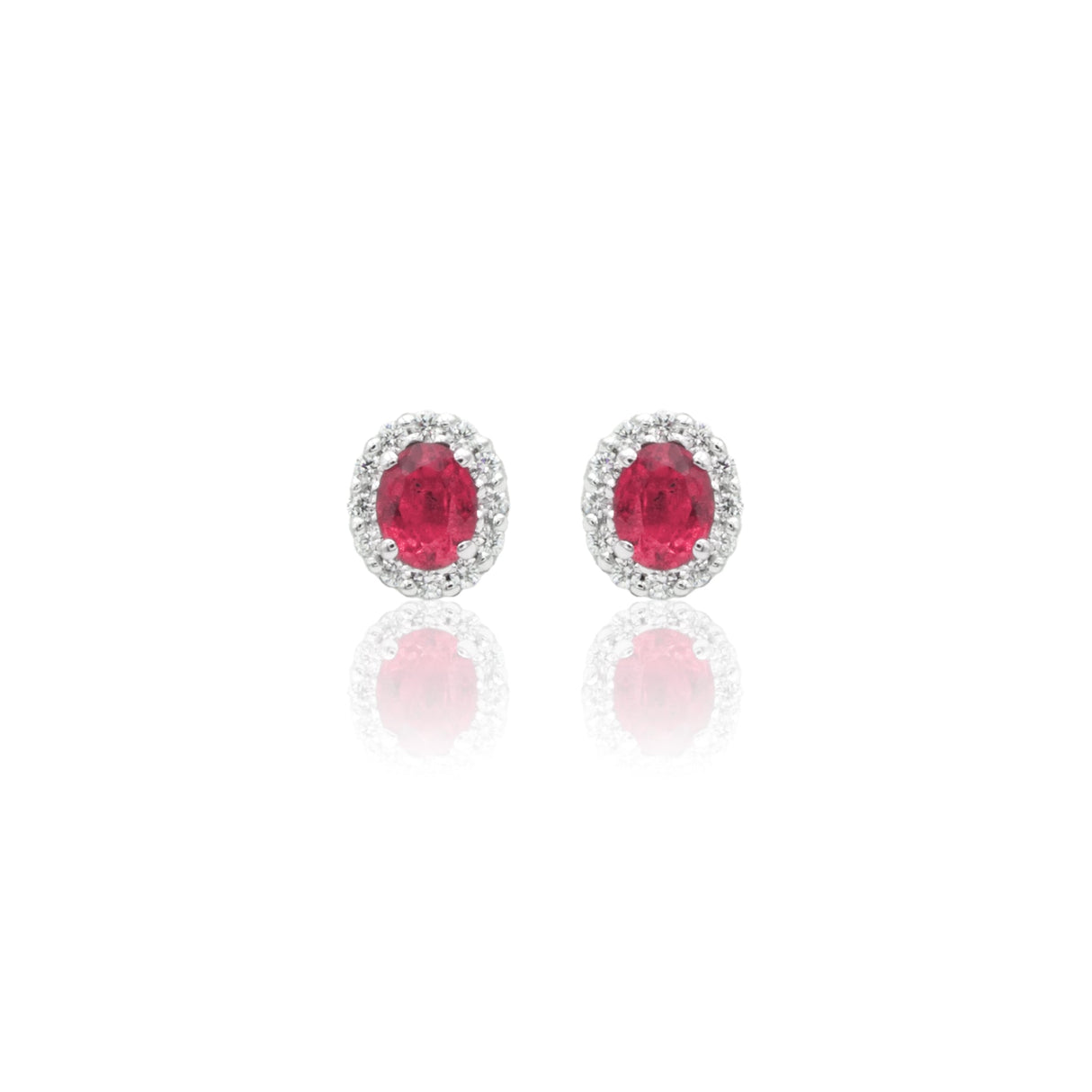 Orecchini Rubini ovali e diamanti-Orecchini-GRANARELLI-Gioielleria Granarelli