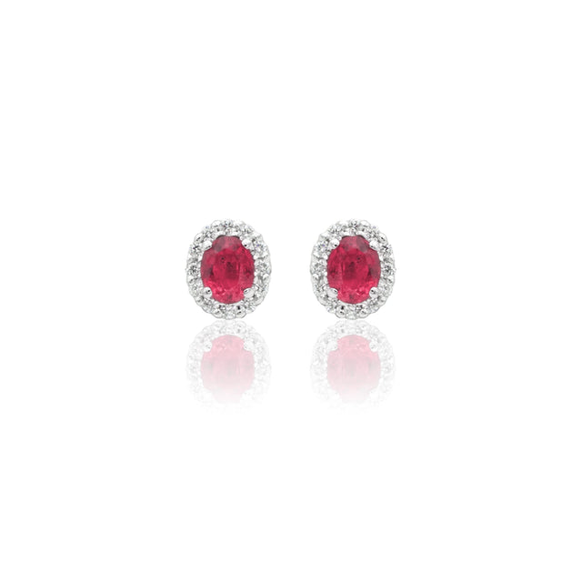 Orecchini Rubini ovali e diamanti-Orecchini-GRANARELLI-Gioielleria Granarelli