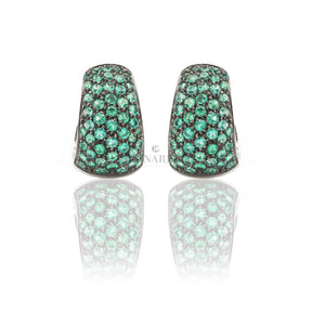 Orecchini Smeraldi Pavè in Oro Bianco-CRIVELLI-117-or139-S-Gioielleria Granarelli