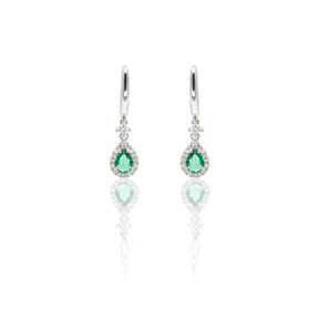 Orecchini Orecchini Smeraldi e Diamanti in Oro Bianco CRIVELLI