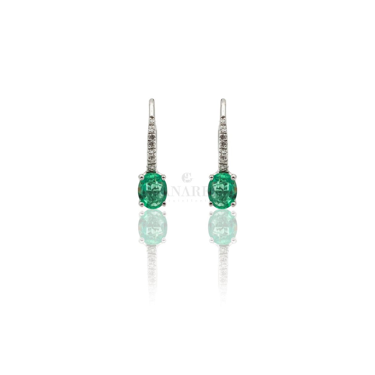 Orecchini Orecchini Smeraldi e Diamanti in Oro Bianco CRIVELLI
