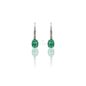 Orecchini Orecchini Smeraldi e Diamanti in Oro Bianco CRIVELLI