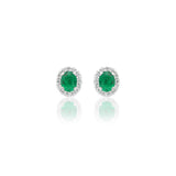 Orecchini Smeraldo ovali e diamanti-Orecchini-GRANARELLI-Gioielleria Granarelli
