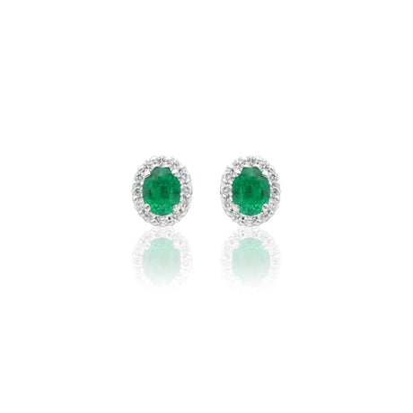 Orecchini Smeraldo ovali e diamanti-Orecchini-GRANARELLI-Gioielleria Granarelli