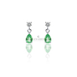 Orecchini Smeraldo e Diamanti pendenti in Oro Bianco-Orecchini-CRIVELLI-Gioielleria Granarelli