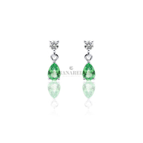 Orecchini Smeraldo e Diamanti pendenti in Oro Bianco-Orecchini-CRIVELLI-Gioielleria Granarelli