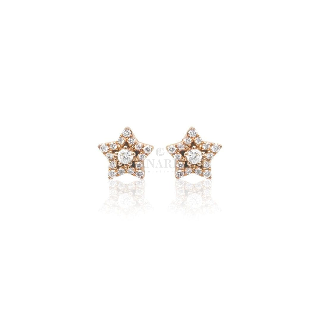 Orecchini Stella in Oro Rosa e Diamanti-Orecchini-CRIVELLI- [SKU] -Gioielleria Granarelli