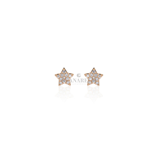 Orecchini Stella pavé Diamanti in Oro Rosa-CRIVELLI-370-XE2152-Gioielleria Granarelli