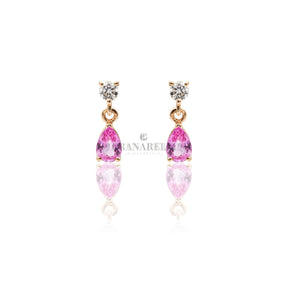 Orecchini Zaffiro Rosa e Diamanti pendenti in Oro Rosa-Orecchini-CRIVELLI-Gioielleria Granarelli