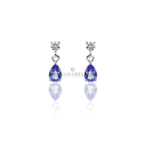 Orecchini Zaffiro e Diamanti pendenti in Oro Bianco-Orecchini-CRIVELLI-Gioielleria Granarelli