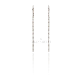 Cerchi barretta pendente Diamanti in Oro Bianco-Orecchini-CRIVELLI- [SKU] -Gioielleria Granarelli