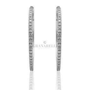 Orecchini cerchi Diamanti 1.16kt in Oro Bianco-Orecchini-GRANARELLI-Gioielleria Granarelli